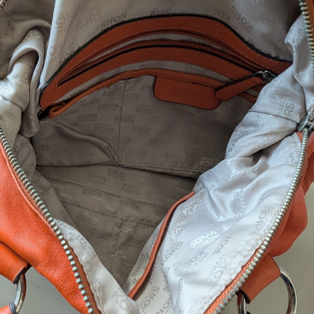 🌼 Michael Kors Orange Leather Satchel - Picture 9 of 13